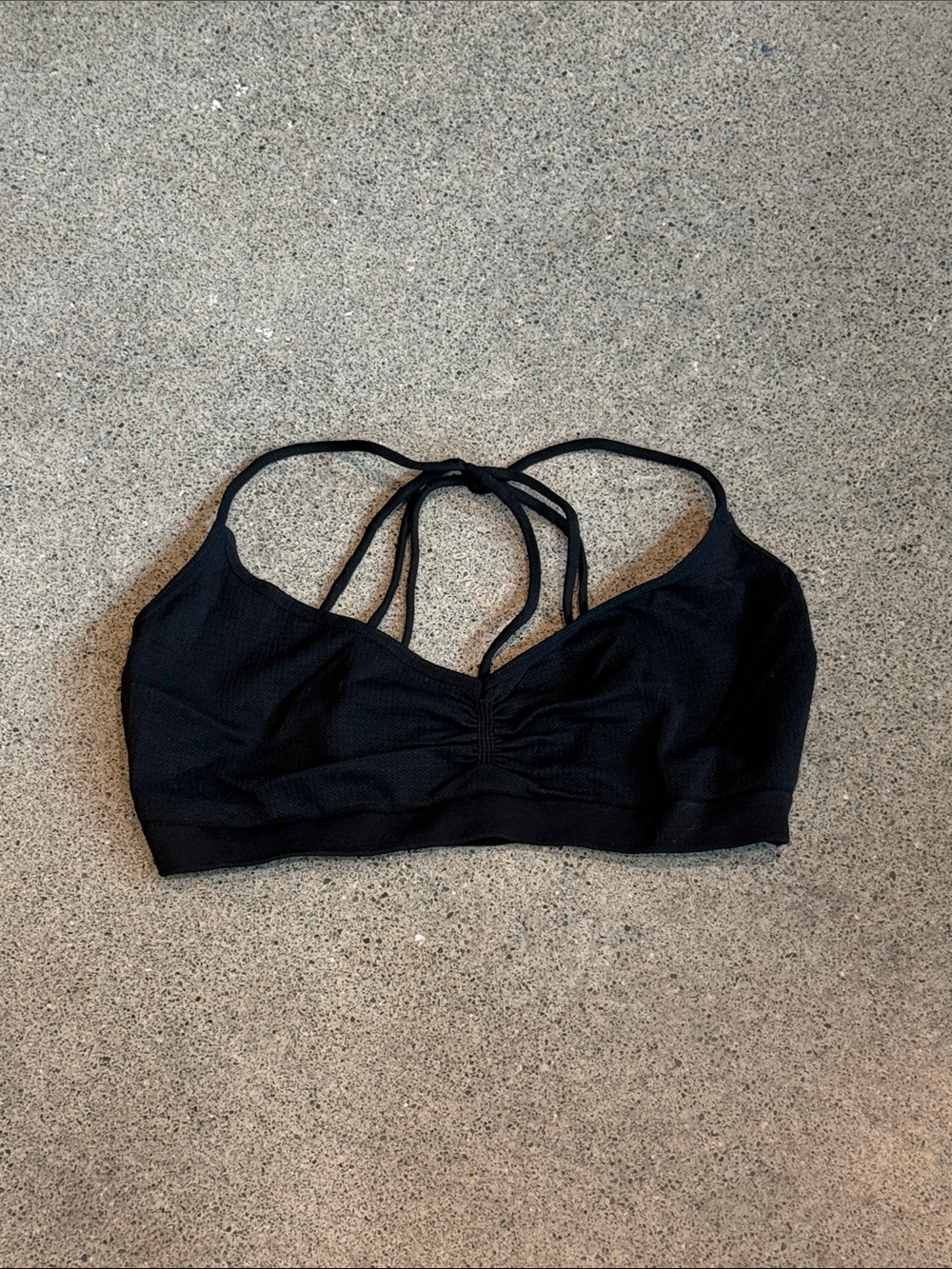 Free People Black Strappy Sports Bralette